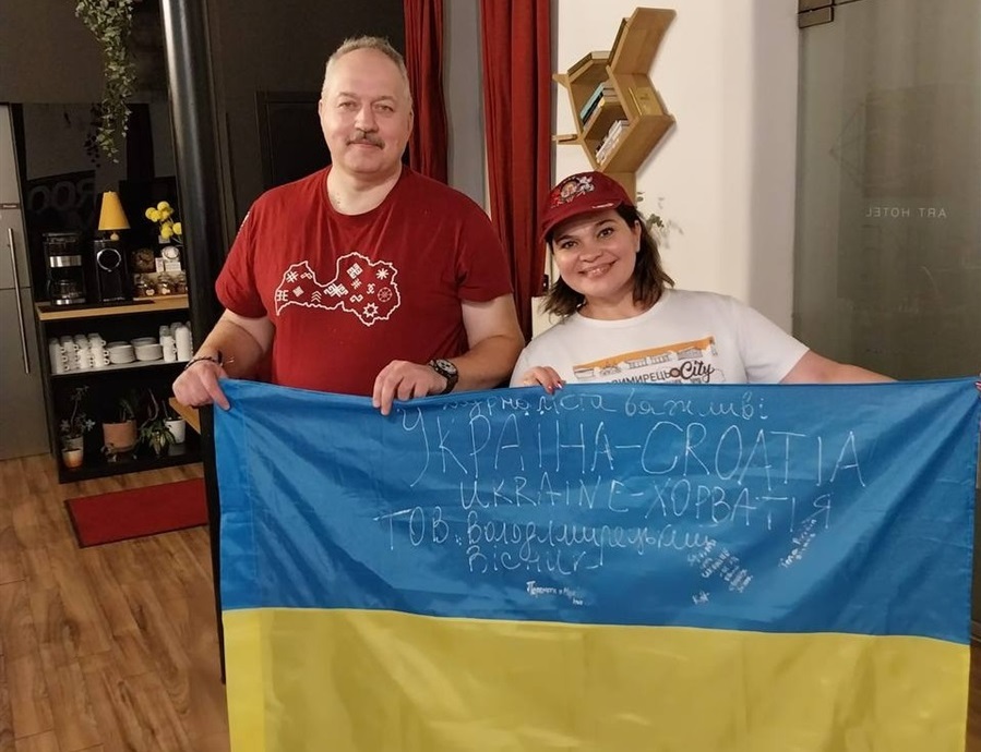 З латвійцем Арво Карелсонсом - записали інтерв'ю та обмінялись сувенірами.
