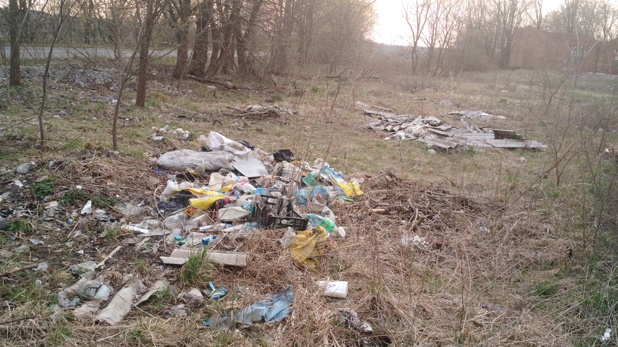 Сміттєзвалище на місці колишнього асфальтного заводу у Рафалівці 