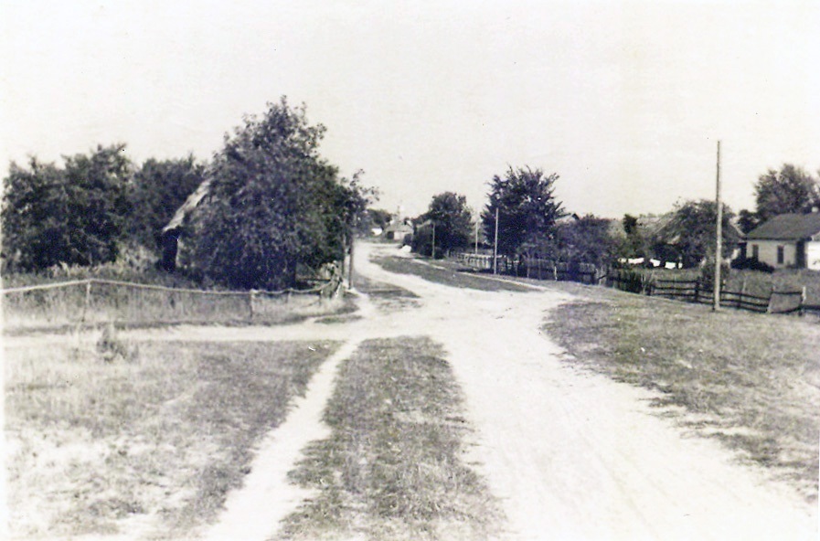 Окраїна Володимирця. Звідси й починався в'їзд до хутора. 1952 рік.