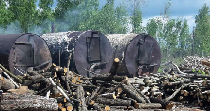 Піролізні печі для випалювання деревного вугілля