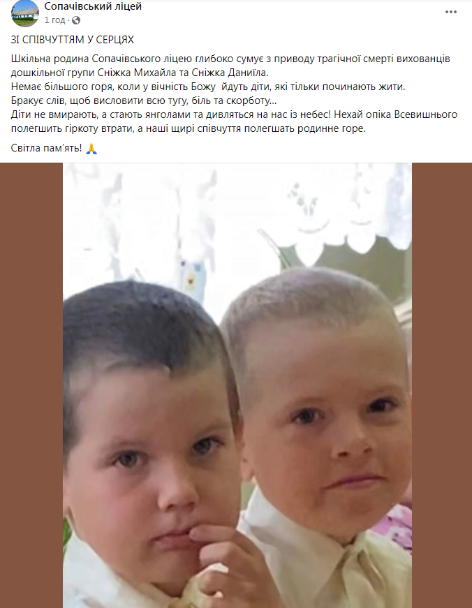 Скрін сторінки закладу 